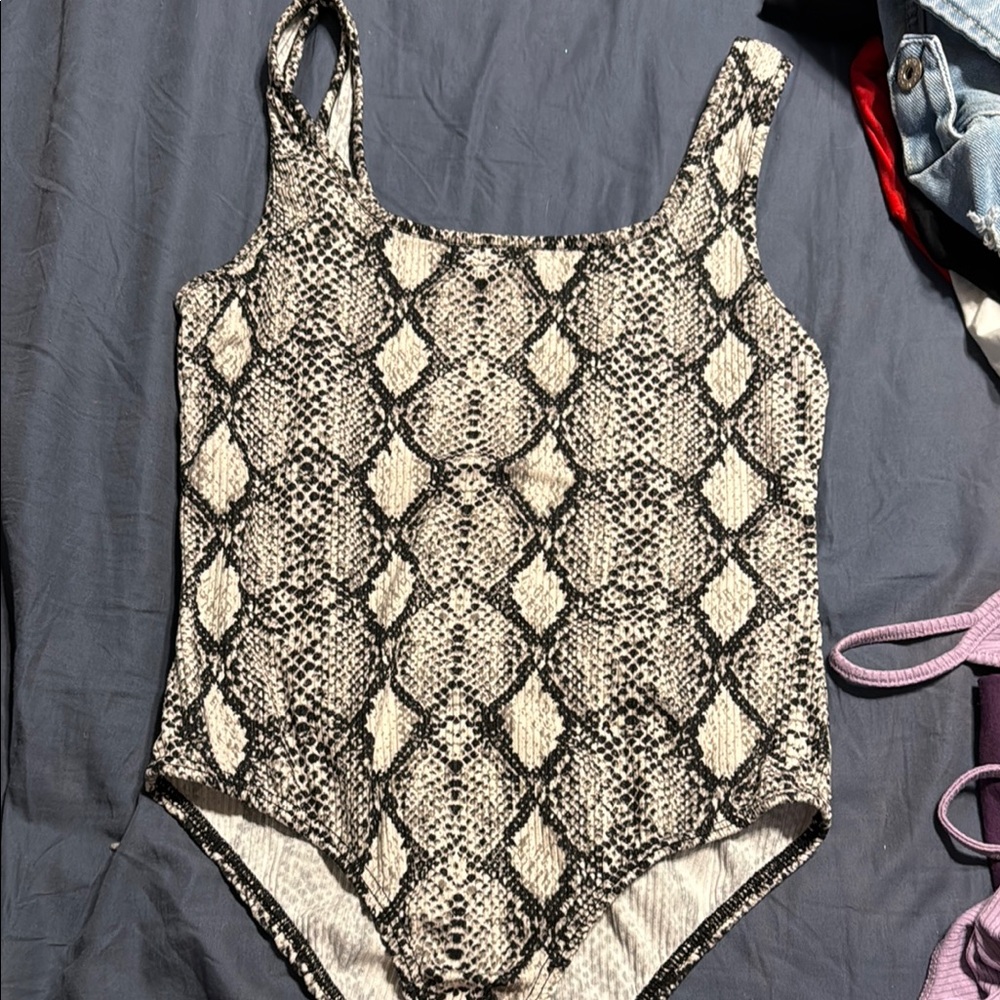 Snakeskin Print One-Piece Swimsuit